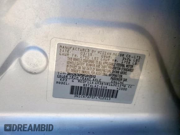 ✅ 2015 Nissan Versa S • VIN: 3N1CN7AP5FL912513 • Lot: 91668875. Wystawiony na Copart z przebiegiem 119 816 mil. Bezpłatny archiwum sprzedaży aukcyjnych z USA i szczegółowy raport historii pojazdu na DreamBid. Zdjęcie 12.