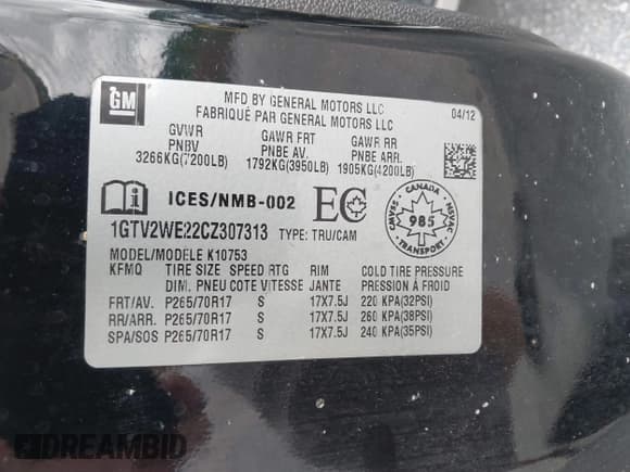 ✅ 2012 GMC Sierra 1500 • VIN: 1GTV2WE22CZ307313 • Lot: 42727550. Wystawiony na IAAI z przebiegiem 100 605 mil. Bezpłatny archiwum sprzedaży aukcyjnych z USA i szczegółowy raport historii pojazdu na DreamBid. Zdjęcie 9.