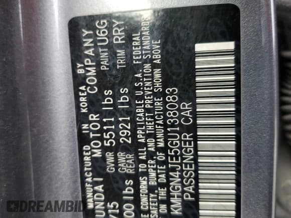 ✅ 2016 Hyundai Genesis 3.8L • VIN: KMHGN4JE5GU138083 • Lot: 83577274. Wystawiony na Copart z przebiegiem 159 851 mil. Bezpłatny archiwum sprzedaży aukcyjnych z USA i szczegółowy raport historii pojazdu na DreamBid. Zdjęcie 12.