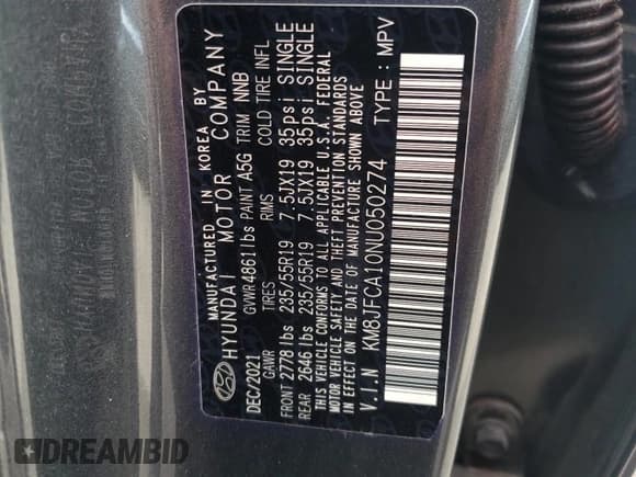 ✅ 2022 Hyundai Tucson SEL Convenience • VIN: KM8JFCA10NU050274 • Lot: 68844824. Wystawiony na Copart z przebiegiem 37 778 mil. Bezpłatny archiwum sprzedaży aukcyjnych z USA i szczegółowy raport historii pojazdu na DreamBid. Zdjęcie 13.