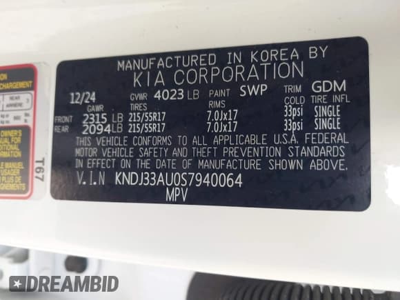 ✅ 2025 Kia Soul EX • VIN: KNDJ33AU0S7940064 • Лот: 42697425. Опубликован ранее на IAAI с пробегом 3 534 миль. Бесплатный доступ к архиву аукционных продаж из США и подробный отчёт об истории автомобиля на DreamBid. Изображение 9.