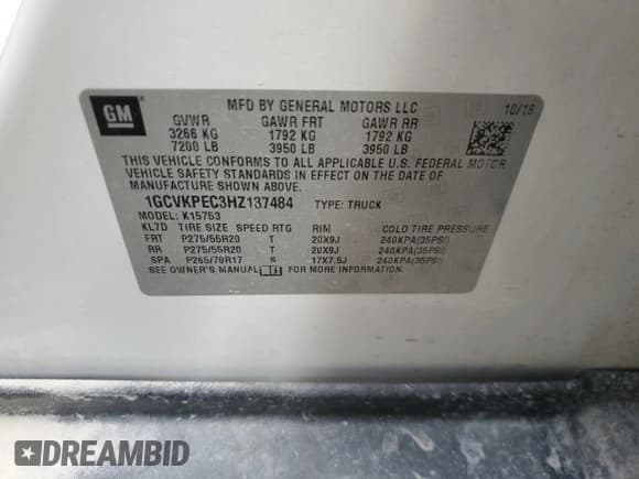 ✅ 2017 Chevrolet Silverado 1500 Custom • VIN: 1GCVKPEC3HZ137484 • Lot: 71186985. Wystawiony na Copart z przebiegiem Nie podano. Bezpłatny archiwum sprzedaży aukcyjnych z USA i szczegółowy raport historii pojazdu na DreamBid. Zdjęcie 12.