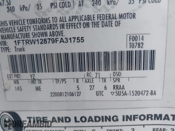 ✅ 2009 Ford F-150 XL • VIN: 1FTRW12879FA31755 • Лот: 43735445. Опубликован ранее на IAAI с пробегом 250 830 миль. Бесплатный доступ к архиву аукционных продаж из США и подробный отчёт об истории автомобиля на DreamBid. Изображение 9.