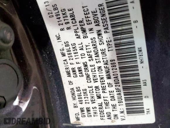 ✅ 2013 Acura TL • VIN: 19UUA8F26DA012869 • Lot: 81815005. Wystawiony na Copart z przebiegiem 175 934 mil. Bezpłatny archiwum sprzedaży aukcyjnych z USA i szczegółowy raport historii pojazdu na DreamBid. Zdjęcie 12.