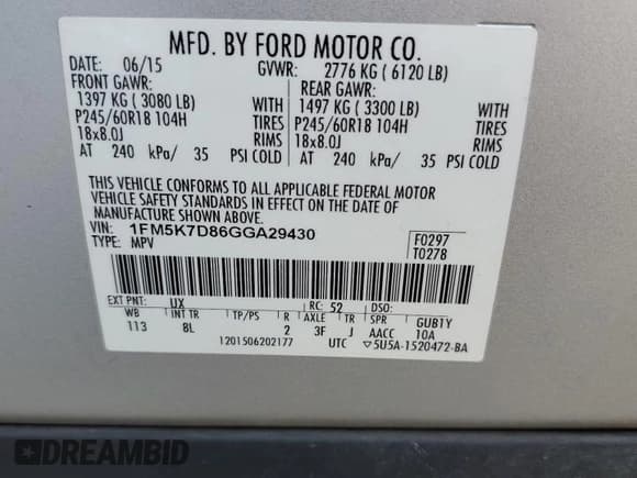 ✅ 2016 Ford Explorer XLT • VIN: 1FM5K7D86GGA29430 • Lot: 82304165. Wystawiony na Copart z przebiegiem 211 537 mil. Bezpłatny archiwum sprzedaży aukcyjnych z USA i szczegółowy raport historii pojazdu na DreamBid. Zdjęcie 13.