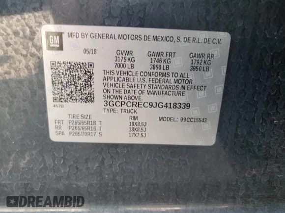 ✅ 2018 Chevrolet Silverado 1500 LT • VIN: 3GCPCREC9JG418339 • Лот: 66739084. Опубликован ранее на Copart с пробегом 115 068 миль. Бесплатный доступ к архиву аукционных продаж из США и подробный отчёт об истории автомобиля на DreamBid. Изображение 14.