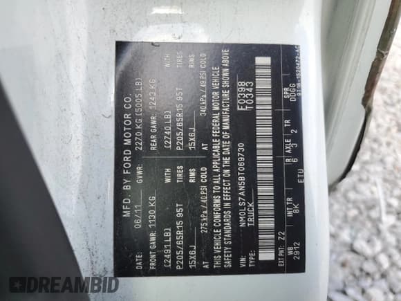 ✅ 2011 Ford Transit Connect XL • VIN: NM0LS7AN5BT069730 • Lot: 65631505. Wystawiony na Copart z przebiegiem 207 484 mil. Bezpłatny archiwum sprzedaży aukcyjnych z USA i szczegółowy raport historii pojazdu na DreamBid. Zdjęcie 13.