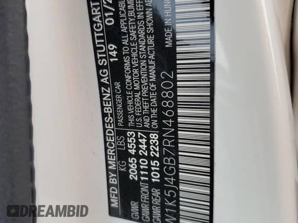 2024 Mercedes-Benz CLA 250 с VIN W1K5J4GB7RN468802, выставлен на аукционе Copart как лот 59939375 с пробегом 7 665 миль миль и Списание • Salvage title. История ставок и продаж доступна на DreamBid. Изображение 12.