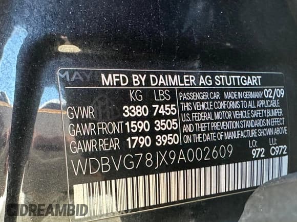 ✅ 2009 Maybach 62 • VIN: WDBVG78JX9A002609 • Lot: 55211825. Wystawiony na Copart z przebiegiem 113 692 mil. Bezpłatny archiwum sprzedaży aukcyjnych z USA i szczegółowy raport historii pojazdu na DreamBid. Zdjęcie 10.