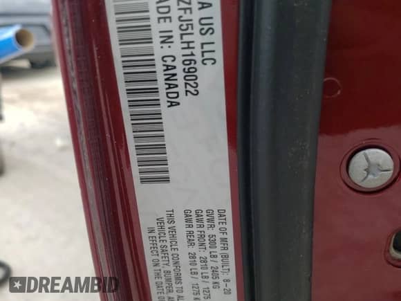 ✅ 2020 Dodge Challenger R/T Scat Pack • VIN: 2C3CDZFJ5LH169022 • Lot: 50934402. Wystawiony na Copart z przebiegiem 44 460 mil. Bezpłatny archiwum sprzedaży aukcyjnych z USA i szczegółowy raport historii pojazdu na DreamBid. Zdjęcie 10.