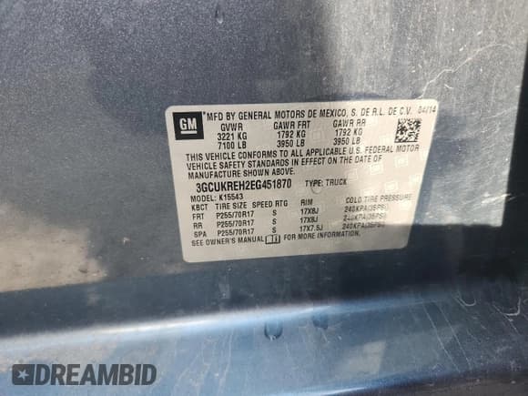 ✅ 2014 Chevrolet Silverado 1500 LT • VIN: 3GCUKREH2EG451870 • Lot: 84777195. Wystawiony na Copart z przebiegiem 144 905 mil. Bezpłatny archiwum sprzedaży aukcyjnych z USA i szczegółowy raport historii pojazdu na DreamBid. Zdjęcie 12.