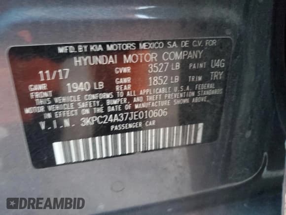 ✅ 2018 Hyundai Accent SEL • VIN: 3KPC24A37JE010606 • Лот: 84833934. Опубликован ранее на Copart с пробегом 200 088 миль. Бесплатный доступ к архиву аукционных продаж из США и подробный отчёт об истории автомобиля на DreamBid. Изображение 12.