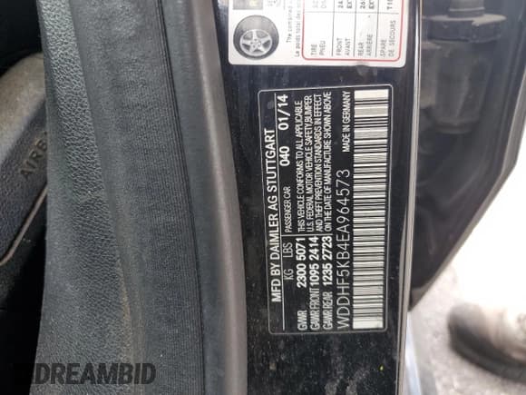 ✅ 2014 Mercedes-Benz E 350 Sport • VIN: WDDHF5KB4EA964573 • Lot: 83985005. Listed on Copart with 231,868 mi. Free auction sales archive from the USA and detailed vehicle history report at DreamBid. Image 12.