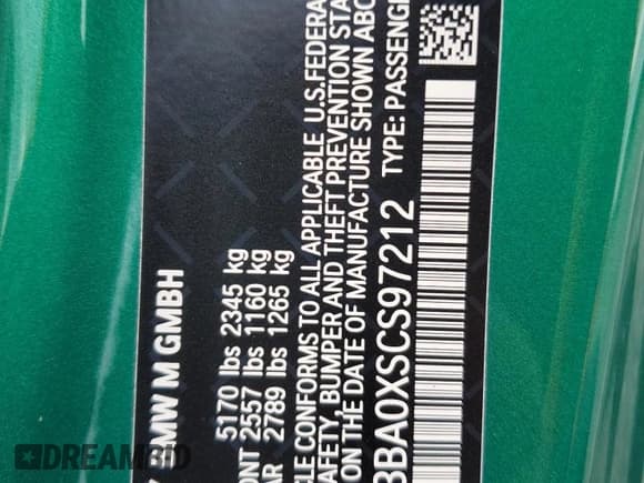 ✅ 2025 BMW M4 • VIN: WBS43BA0XSCS97212 • Lot: 50095745. Wystawiony na Copart z przebiegiem 928 mil. Bezpłatny archiwum sprzedaży aukcyjnych z USA i szczegółowy raport historii pojazdu na DreamBid. Zdjęcie 13.