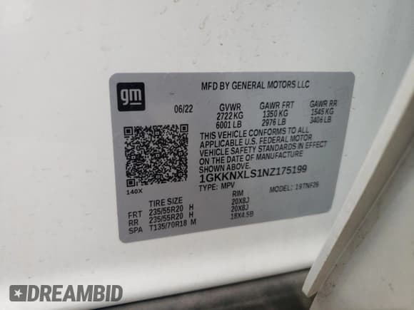 ✅ 2022 GMC Acadia Denali • VIN: 1GKKNXLS1NZ175199 • Lot: 80559715. Wystawiony na Copart z przebiegiem 115 167 mil. Bezpłatny archiwum sprzedaży aukcyjnych z USA i szczegółowy raport historii pojazdu na DreamBid. Zdjęcie 13.