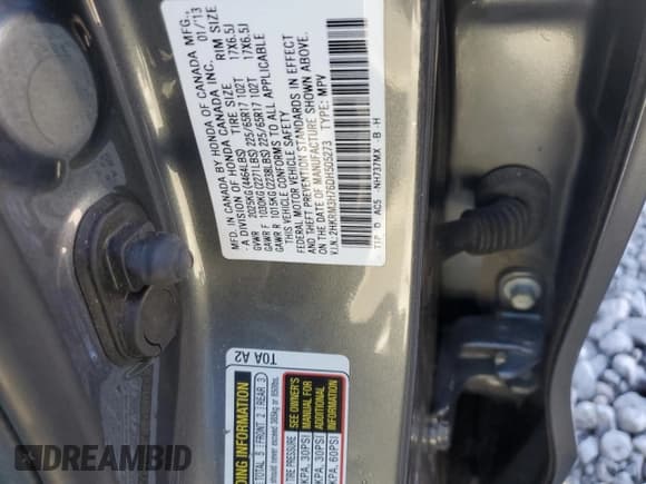 ✅ 2013 Honda CR-V EX-L • VIN: 2HKRM3H76DH505273 • Лот: 91571455. Опубликован ранее на Copart с пробегом Не указан. Бесплатный доступ к архиву аукционных продаж из США и подробный отчёт об истории автомобиля на DreamBid. Изображение 13.