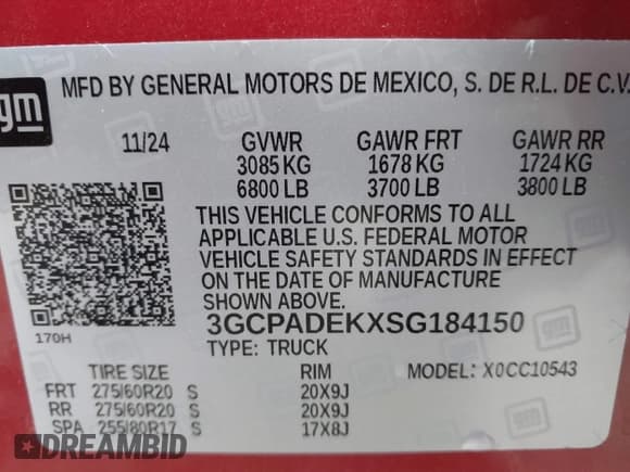 ✅ 2025 Chevrolet Silverado 1500 • VIN: 3GCPADEKXSG184150 • Лот: 42182199. Опубликован ранее на IAAI с пробегом 4 574 миль. Бесплатный доступ к архиву аукционных продаж из США и подробный отчёт об истории автомобиля на DreamBid. Изображение 9.