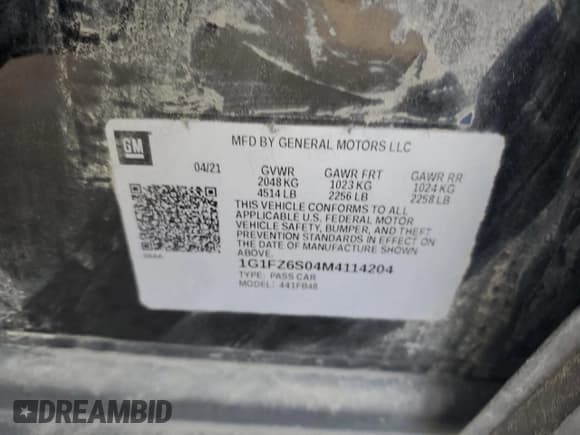 ✅ 2021 Chevrolet Bolt EV Premier • VIN: 1G1FZ6S04M4114204 • Lot: 71277614. Wystawiony na Copart z przebiegiem Nie podano. Bezpłatny archiwum sprzedaży aukcyjnych z USA i szczegółowy raport historii pojazdu na DreamBid. Zdjęcie 13.