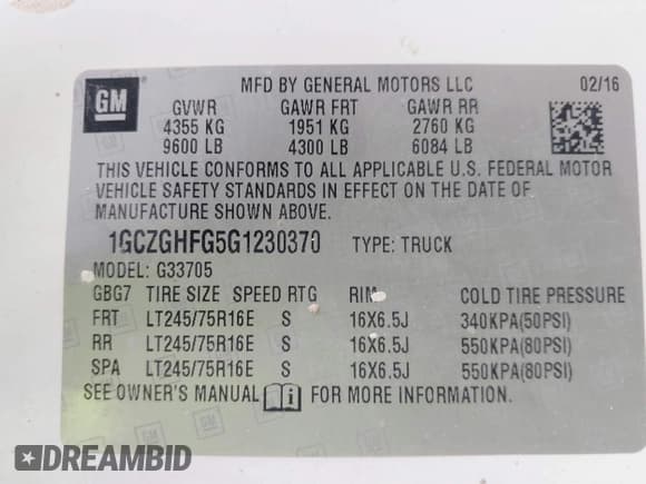 ✅ 2016 Chevrolet Express Cargo • VIN: 1GCZGHFG5G1230370 • Lot: 42697210. Listed on IAAI with 370,606 mi. Free auction sales archive from the USA and detailed vehicle history report at DreamBid. Image 9.