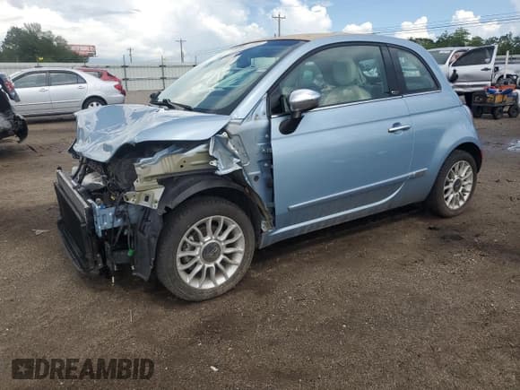 ✅ 2015 FIAT 500 Lounge • VIN: 3C3CFFER6FT513968 • Lot: 60214415. Listed on Copart with 49,135 mi. Free auction sales archive from the USA and detailed vehicle history report at DreamBid. Image 1.