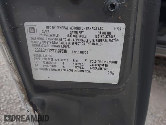 ✅ 2000 Chevrolet Silverado 1500 LT • VIN: 2GCEC19T2Y1197530 • Лот: 43614158. Опубликован ранее на IAAI с пробегом 211 221 миль. Бесплатный доступ к архиву аукционных продаж из США и подробный отчёт об истории автомобиля на DreamBid. Изображение 9.