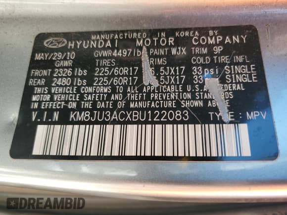 2011 Hyundai Tucson Limited z VIN KM8JU3ACXBU122083, wystawiony jako Copart lot #71179764 z przebiegiem 154 164 mil mil oraz Czysty tytuł • Clean title. Historia ofert i sprzedaży dostępna na DreamBid. Obrazek 13.