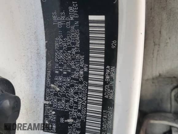 2004 Toyota Highlander с VIN JTEGD21A240103122, выставлен на аукционе Copart как лот 82653145 с пробегом 264 507 миль миль и Чистый • Clean title. История ставок и продаж доступна на DreamBid. Изображение 13.