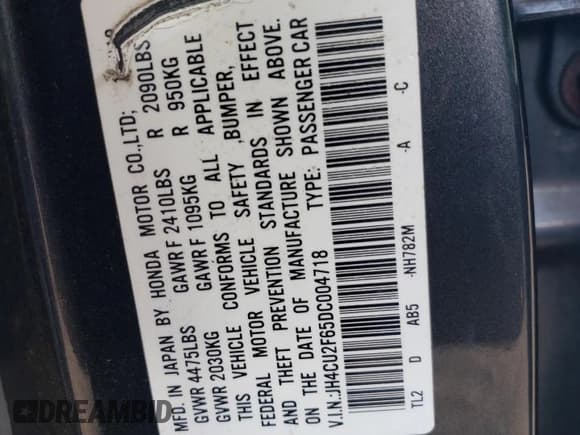 ✅ 2013 Acura TSX Technology • VIN: JH4CU2F65DC004718 • Lot: 72455814. Listed on Copart with 136,648 mi. Free auction sales archive from the USA and detailed vehicle history report at DreamBid. Image 12.