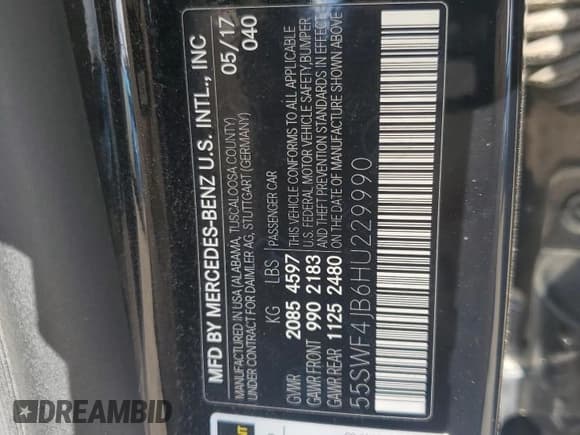 ✅ 2017 Mercedes-Benz C 300 • VIN: 55SWF4JB6HU229990 • Lot: 85518415. Wystawiony na Copart z przebiegiem Nie podano. Bezpłatny archiwum sprzedaży aukcyjnych z USA i szczegółowy raport historii pojazdu na DreamBid. Zdjęcie 13.