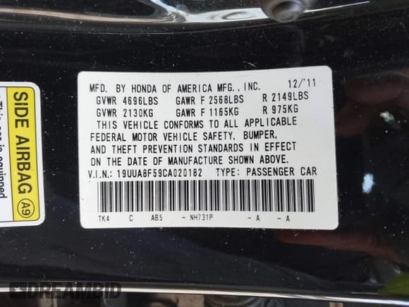 ✅ 2012 Acura TL Technology • VIN: 19UUA8F59CA020182 • Лот: 43217916. Опубликован ранее на IAAI с пробегом 153 723 миль. Бесплатный доступ к архиву аукционных продаж из США и подробный отчёт об истории автомобиля на DreamBid. Изображение 9.