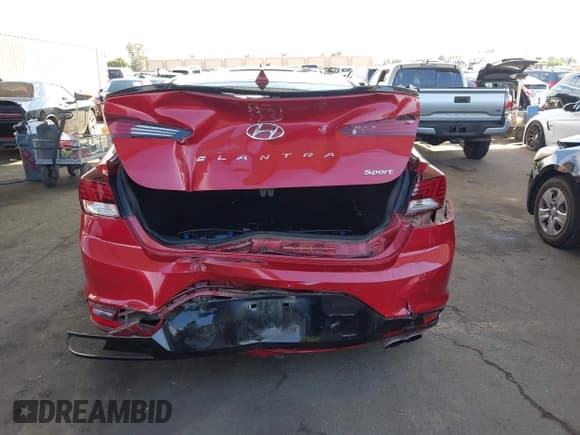 ✅ 2019 Hyundai Elantra Sport • VIN: KMHD04LB1KU833481 • Lot: 43269177. Listed on IAAI with 108,637 mi. Free auction sales archive from the USA and detailed vehicle history report at DreamBid. Image 16.