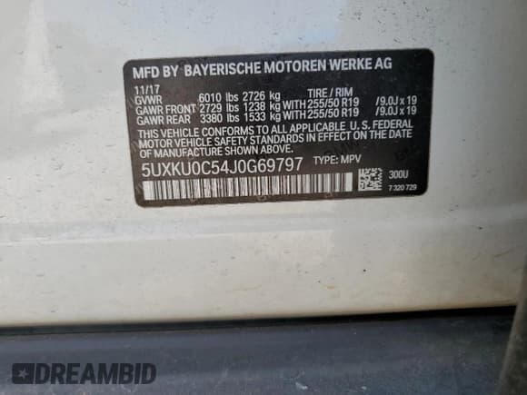 ✅ 2018 BMW X6 sDrive35i • VIN: 5UXKU0C54J0G69797 • Lot: 59867525. Listed on Copart with 95,049 mi. Free auction sales archive from the USA and detailed vehicle history report at DreamBid. Image 13.