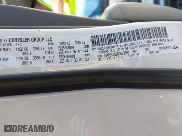 ✅ 2011 Dodge Durango Crew • VIN: 1D4RE4GG2BC693581 • Lot: 43361693. Wystawiony na IAAI z przebiegiem 190 509 mil. Bezpłatny archiwum sprzedaży aukcyjnych z USA i szczegółowy raport historii pojazdu na DreamBid. Zdjęcie 9.