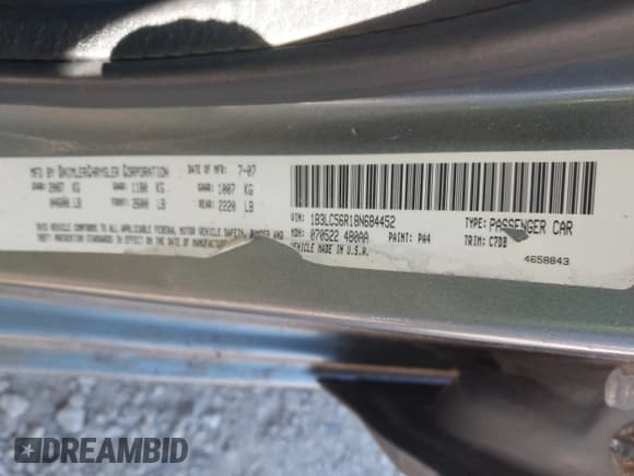 ✅ 2008 Dodge Avenger SXT • VIN: 1B3LC56R18N684452 • Lot: 43684511. Listed on IAAI with 220,391 mi. Free auction sales archive from the USA and detailed vehicle history report at DreamBid. Image 9.