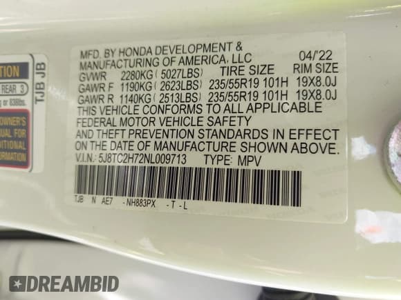 ✅ 2022 Acura RDX Advance • VIN: 5J8TC2H72NL009713 • Lot: 42155331. Wystawiony na IAAI z przebiegiem 35 269 mil. Bezpłatny archiwum sprzedaży aukcyjnych z USA i szczegółowy raport historii pojazdu na DreamBid. Zdjęcie 9.
