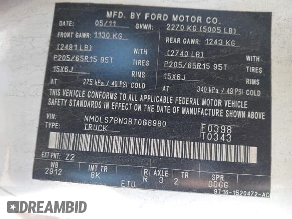 ✅ 2011 Ford Transit Connect XLT • VIN: NM0LS7BN3BT068980 • Lot: 41746496. Wystawiony na IAAI z przebiegiem 98 257 mil. Bezpłatny archiwum sprzedaży aukcyjnych z USA i szczegółowy raport historii pojazdu na DreamBid. Zdjęcie 8.