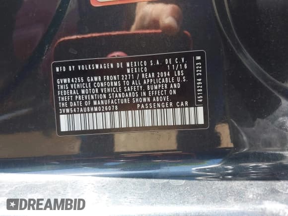 ✅ 2017 Volkswagen Golf GTI S • VIN: 3VW547AU8HM026078 • Лот: 42859204. Опубликован ранее на IAAI с пробегом 118 884 миль. Бесплатный доступ к архиву аукционных продаж из США и подробный отчёт об истории автомобиля на DreamBid. Изображение 9.