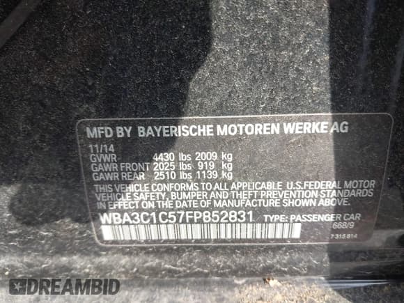 ✅ 2015 BMW 3 Series 328i • VIN: WBA3C1C57FP852831 • Lot: 43644070. Wystawiony na IAAI z przebiegiem 120 817 mil. Bezpłatny archiwum sprzedaży aukcyjnych z USA i szczegółowy raport historii pojazdu na DreamBid. Zdjęcie 9.