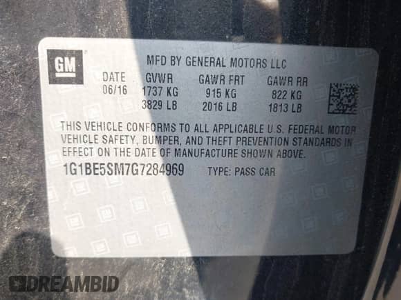 2016 Chevrolet Cruze LT с VIN 1G1BE5SM7G7284969, выставлен на аукционе IAAI как лот 42959284 с пробегом 149 891 миль миль и . История ставок и продаж доступна на DreamBid. Изображение 9.