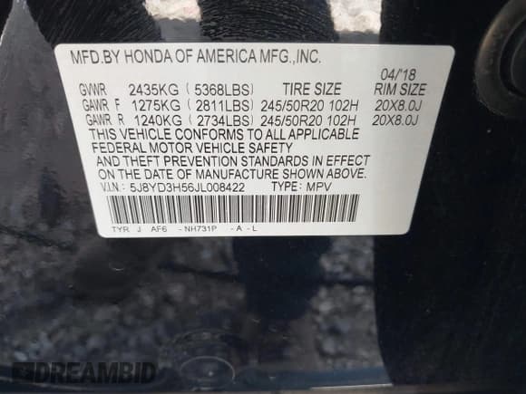 ✅ 2018 Acura MDX Technology • VIN: 5J8YD3H56JL008422 • Лот: 43653275. Опубликован ранее на IAAI с пробегом 80 075 миль. Бесплатный доступ к архиву аукционных продаж из США и подробный отчёт об истории автомобиля на DreamBid. Изображение 9.