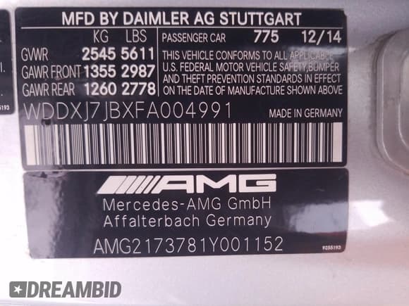✅ 2015 Mercedes-Benz S 63 AMG • VIN: WDDXJ7JBXFA004991 • Лот: 56704480. Опубликован ранее на Copart с пробегом 31 641 миль. Бесплатный доступ к архиву аукционных продаж из США и подробный отчёт об истории автомобиля на DreamBid. Изображение 10.