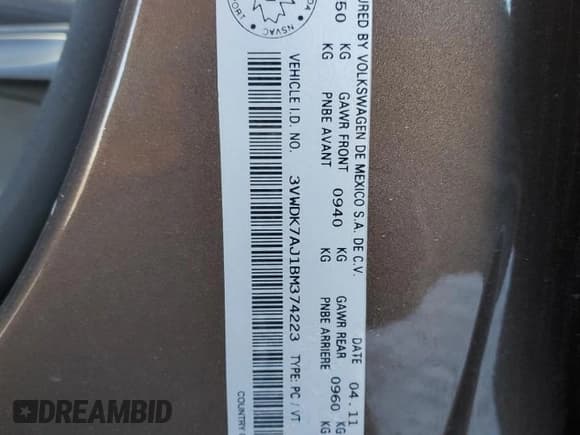 ✅ 2011 Volkswagen Jetta Comfortline • VIN: 3VWDK7AJ1BM374223 • Лот: 65849355. Опубликован ранее на Copart с пробегом 143 201 миль. Бесплатный доступ к архиву аукционных продаж из США и подробный отчёт об истории автомобиля на DreamBid. Изображение 12.