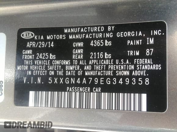 ✅ 2014 Kia Optima EX • VIN: 5XXGN4A79EG349358 • Лот: 42742003. Опубликован ранее на IAAI с пробегом 105 591 миль. Бесплатный доступ к архиву аукционных продаж из США и подробный отчёт об истории автомобиля на DreamBid. Изображение 9.