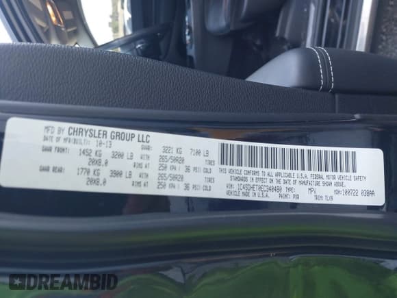 ✅ 2014 Dodge Durango Citadel • VIN: 1C4SDHET0EC340480 • Лот: 42836676. Опубликован ранее на IAAI с пробегом 96 392 миль. Бесплатный доступ к архиву аукционных продаж из США и подробный отчёт об истории автомобиля на DreamBid. Изображение 9.