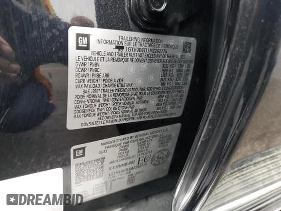 ✅ 2021 GMC Sierra 1500 SLE • VIN: 1GTV9BED1MZ262775 • Лот: 78044744. Опубликован ранее на Copart с пробегом 38 300 миль. Бесплатный доступ к архиву аукционных продаж из США и подробный отчёт об истории автомобиля на DreamBid. Изображение 14.