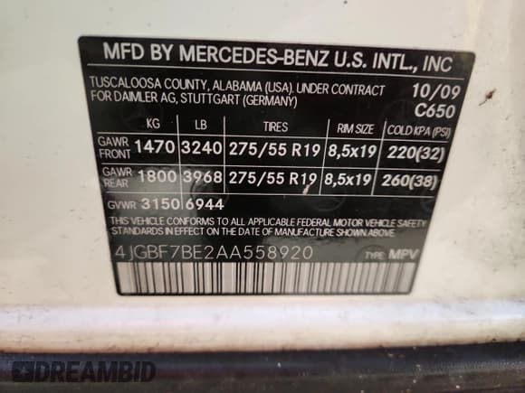 ✅ 2010 Mercedes-Benz GL 450 • VIN: 4JGBF7BE2AA558920 • Lot: 69227265. Listed on Copart with 168,970 mi. Free auction sales archive from the USA and detailed vehicle history report at DreamBid. Image 13.