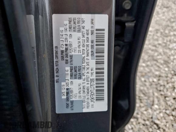 ✅ 2020 Mazda CX-5 Touring • VIN: JM3KFBCM7L0767065 • Lot: 93717575. Wystawiony na Copart z przebiegiem 53 367 mil. Bezpłatny archiwum sprzedaży aukcyjnych z USA i szczegółowy raport historii pojazdu na DreamBid. Zdjęcie 13.