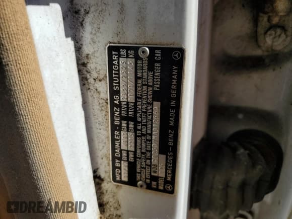 ✅ 1987 Mercedes-Benz 300 SDL • VIN: WDBCB25D7HA312660 • Lot: 91036315. Wystawiony na Copart z przebiegiem 58 515 mil. Bezpłatny archiwum sprzedaży aukcyjnych z USA i szczegółowy raport historii pojazdu na DreamBid. Zdjęcie 12.