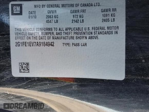 ✅ 2010 Chevrolet Camaro LS • VIN: 2G1FE1EV7A9184942 • Lot: 85383025. Wystawiony na Copart z przebiegiem 127 087 mil. Bezpłatny archiwum sprzedaży aukcyjnych z USA i szczegółowy raport historii pojazdu na DreamBid. Zdjęcie 12.