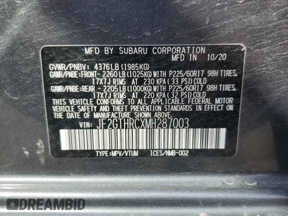 ✅ 2021 Subaru Crosstrek Special Sports • VIN: JF2GTHRCXMH287003 • Lot: 67057355. Wystawiony na Copart z przebiegiem 53 554 mil. Bezpłatny archiwum sprzedaży aukcyjnych z USA i szczegółowy raport historii pojazdu na DreamBid. Zdjęcie 14.